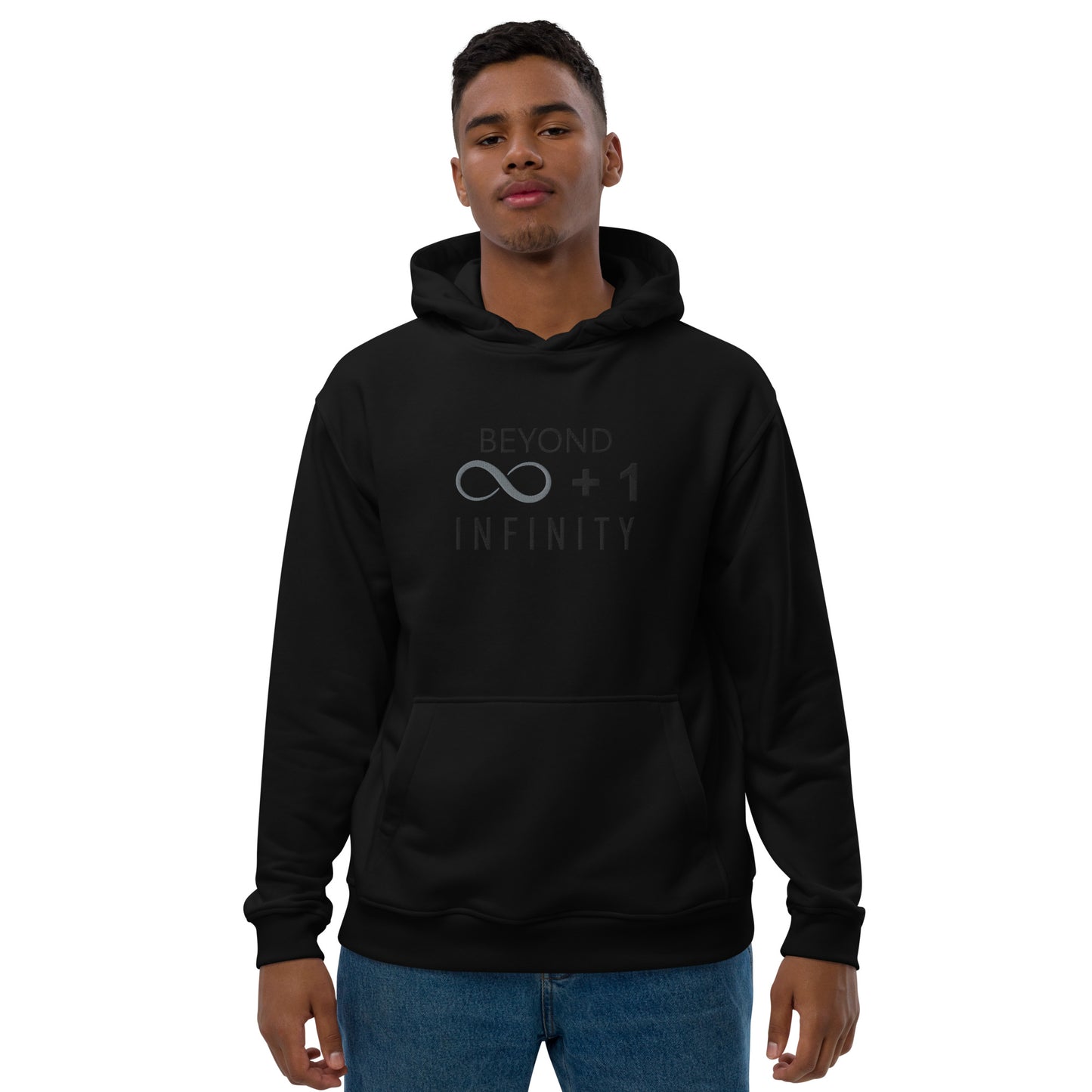 
                  
                    BEYOND INFINITY eco-friendly premium embroidered hooded sweatshirt
                  
                