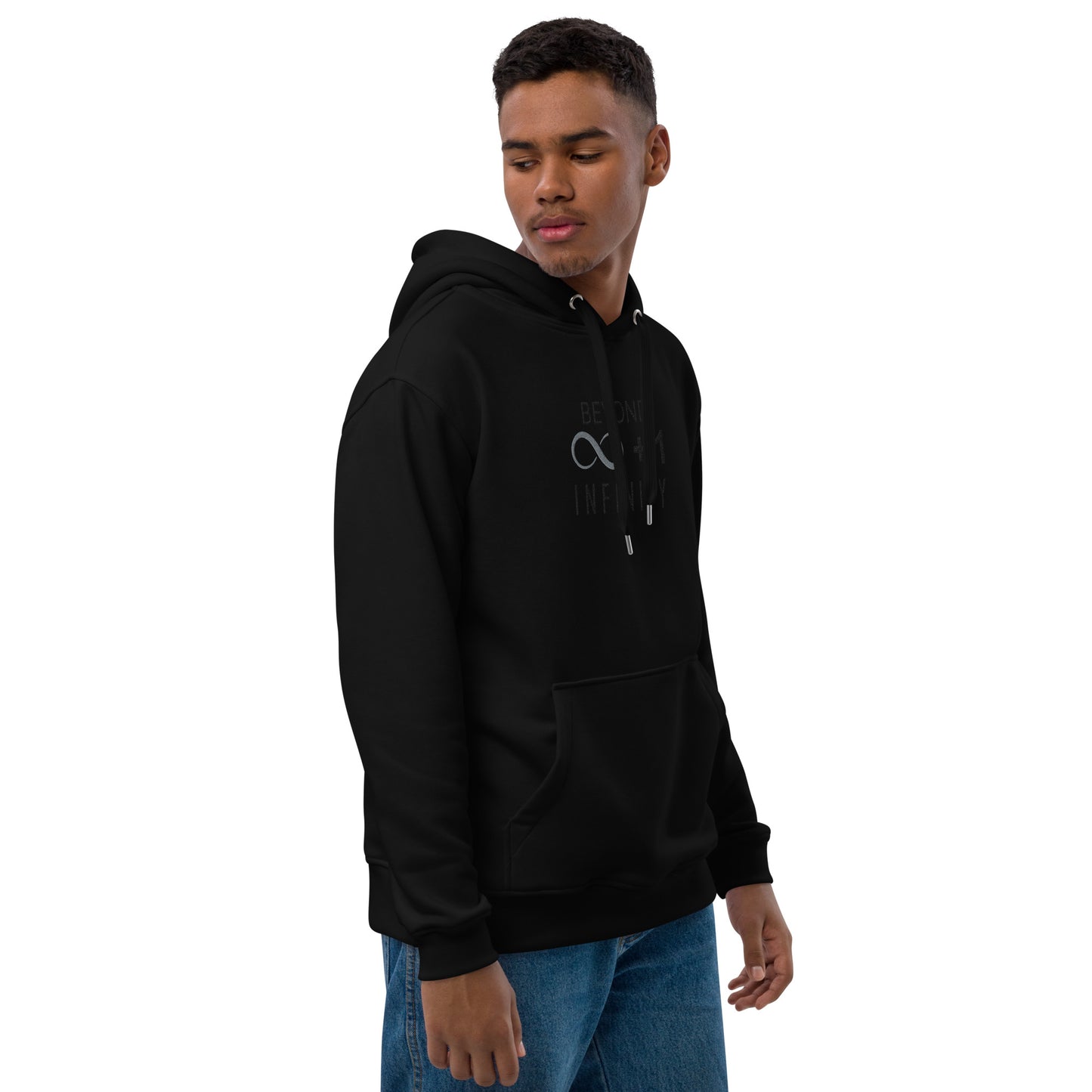 
                  
                    BEYOND INFINITY eco-friendly premium embroidered hooded sweatshirt
                  
                