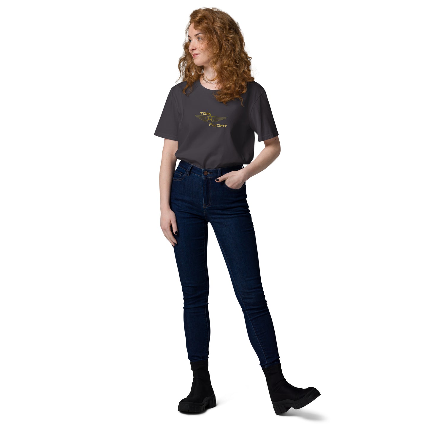 
                  
                    TOP FLIGHT the stylish unisex organic cotton T-shirt
                  
                