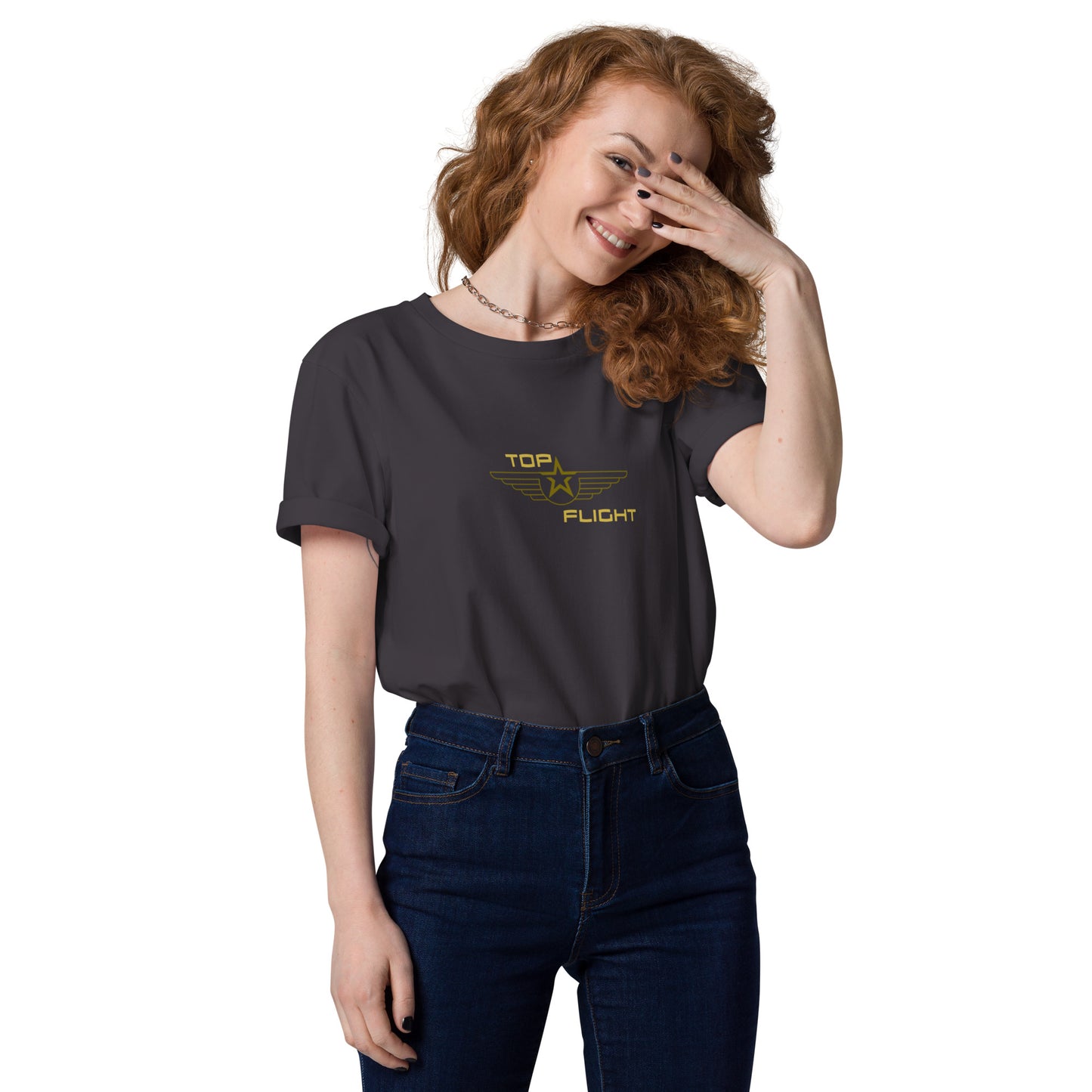 
                  
                    TOP FLIGHT the stylish unisex organic cotton T-shirt
                  
                