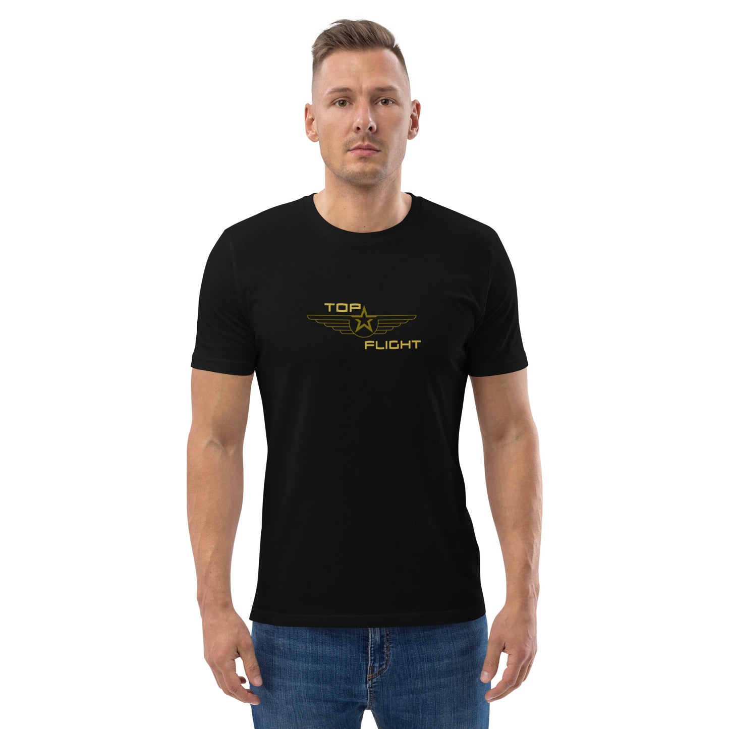 
                  
                    TOP FLIGHT the stylish unisex organic cotton T-shirt
                  
                