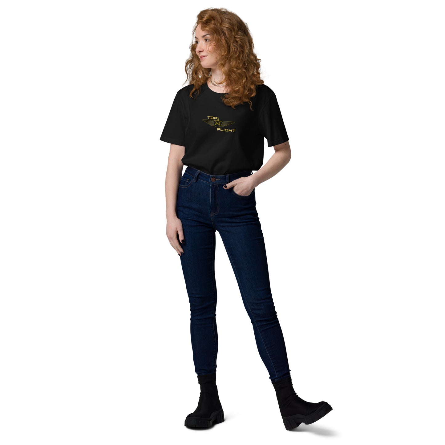 
                  
                    TOP FLIGHT the stylish unisex organic cotton T-shirt
                  
                
