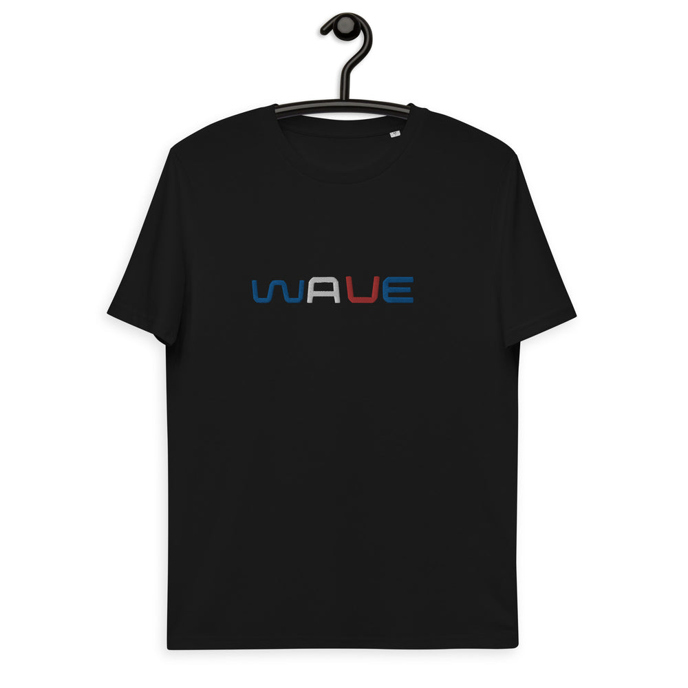 
                  
                    WAVE T-shirt unisexe en coton biologique brodé
                  
                
