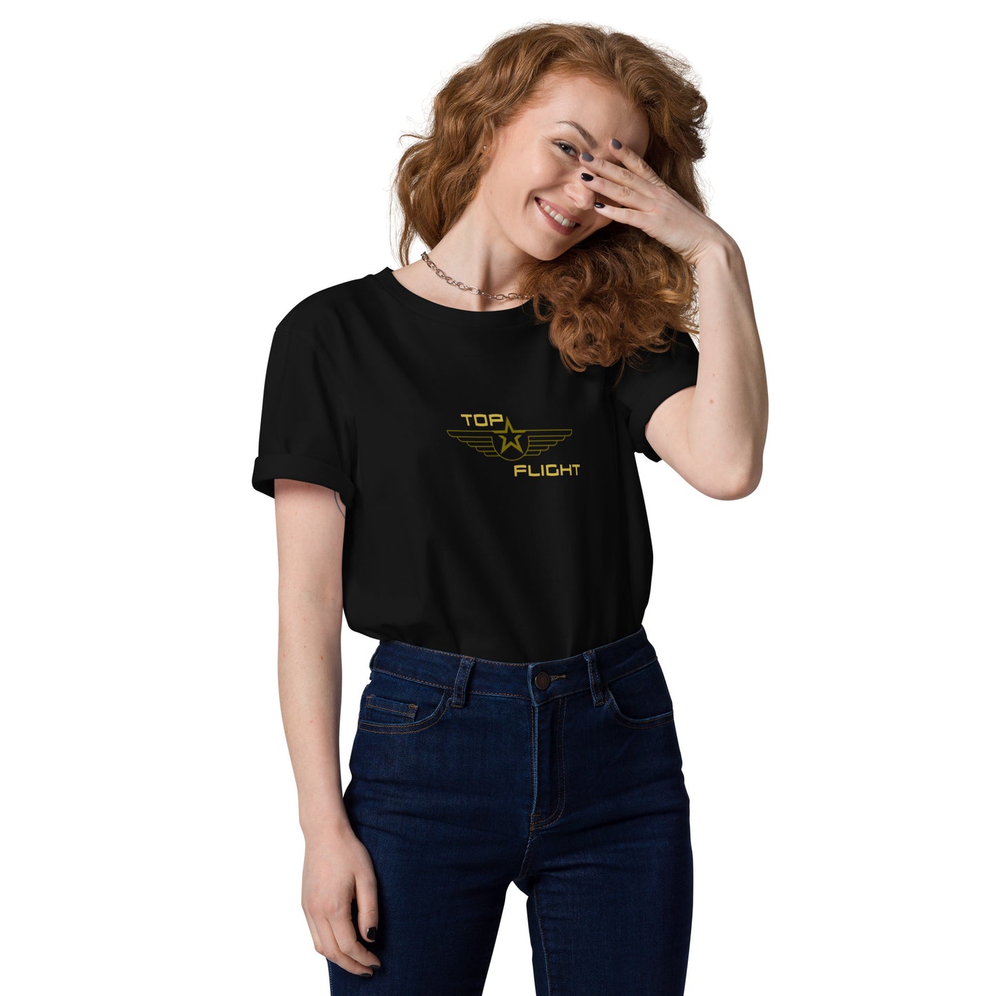 
                  
                    TOP FLIGHT the stylish unisex organic cotton T-shirt
                  
                