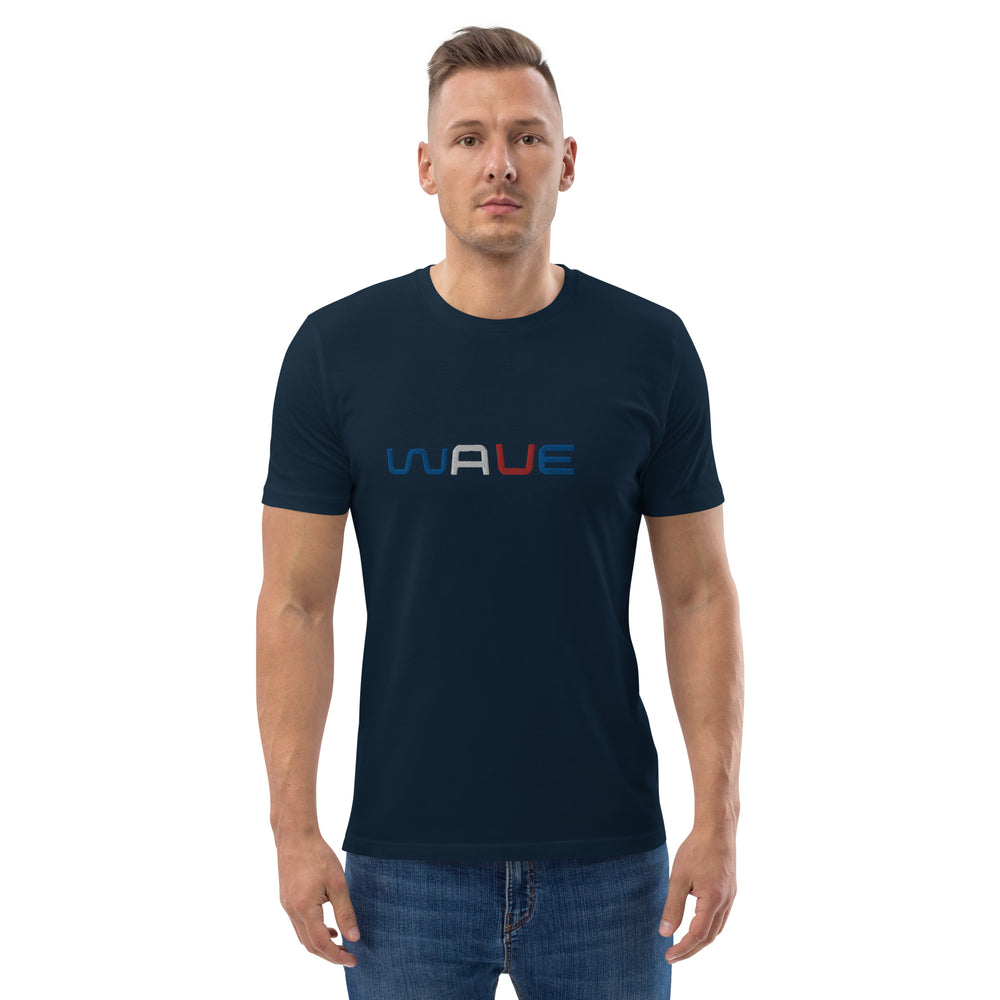 
                  
                    WAVE T-shirt unisexe en coton biologique brodé
                  
                