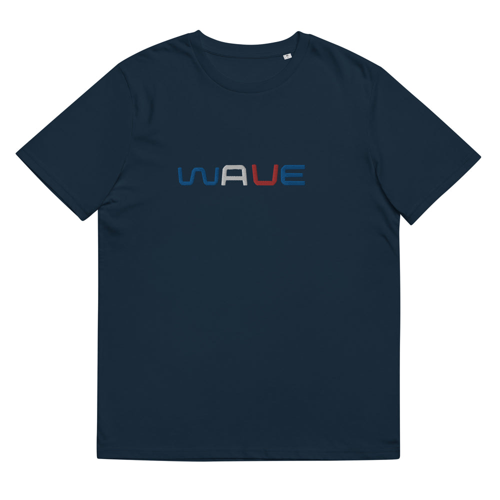 
                  
                    WAVE T-shirt unisexe en coton biologique brodé
                  
                