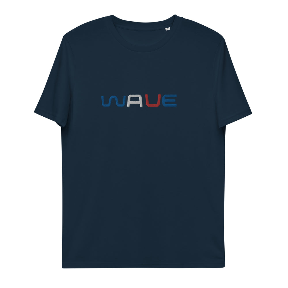 
                  
                    WAVE T-shirt unisexe en coton biologique brodé
                  
                