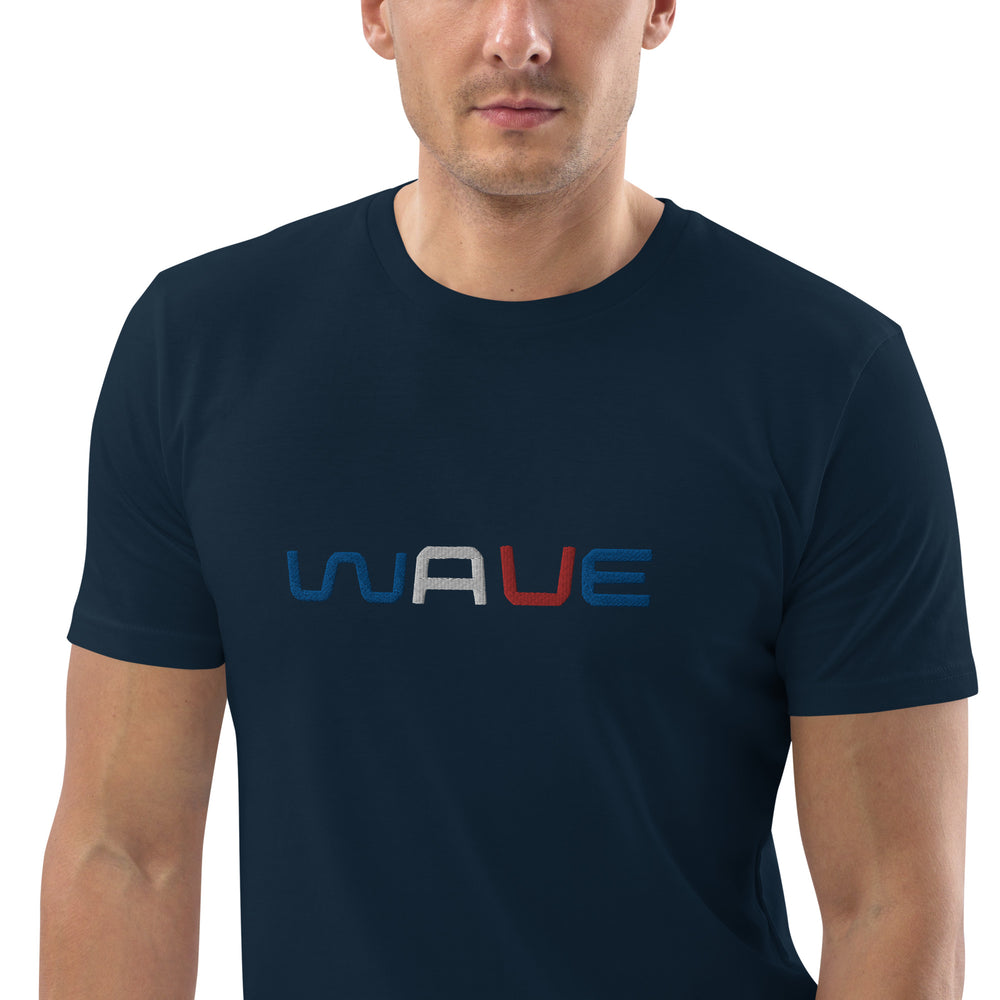 
                  
                    WAVE T-shirt unisexe en coton biologique brodé
                  
                
