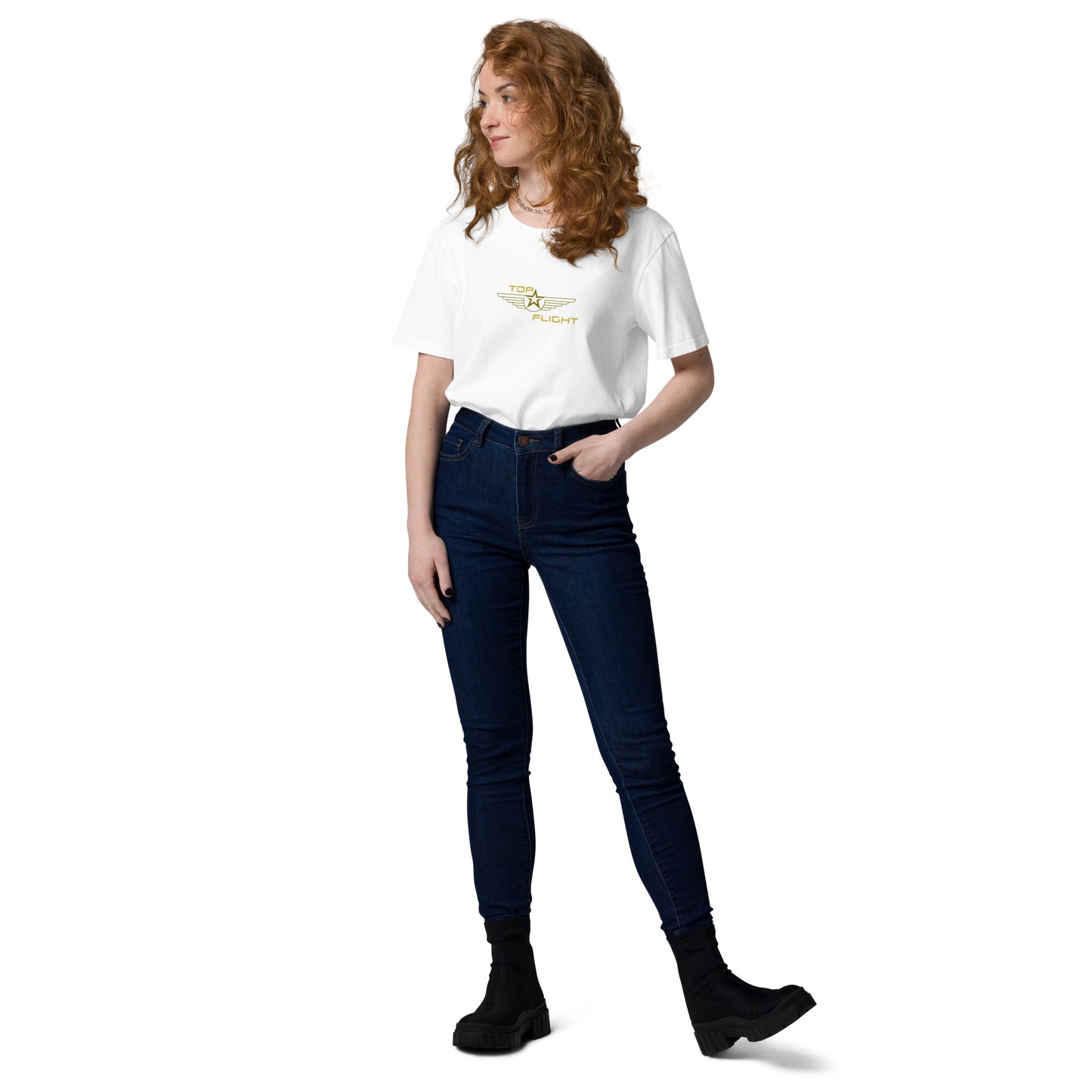 
                  
                    TOP FLIGHT the stylish unisex organic cotton T-shirt
                  
                