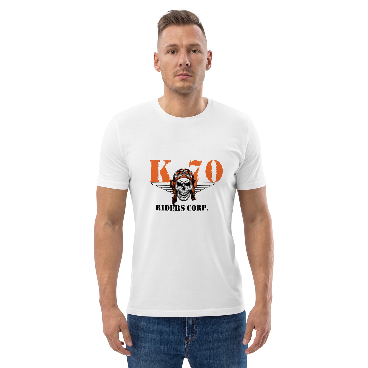 
                  
                    K70 Riders T-shirt unisexe en coton biologique
                  
                