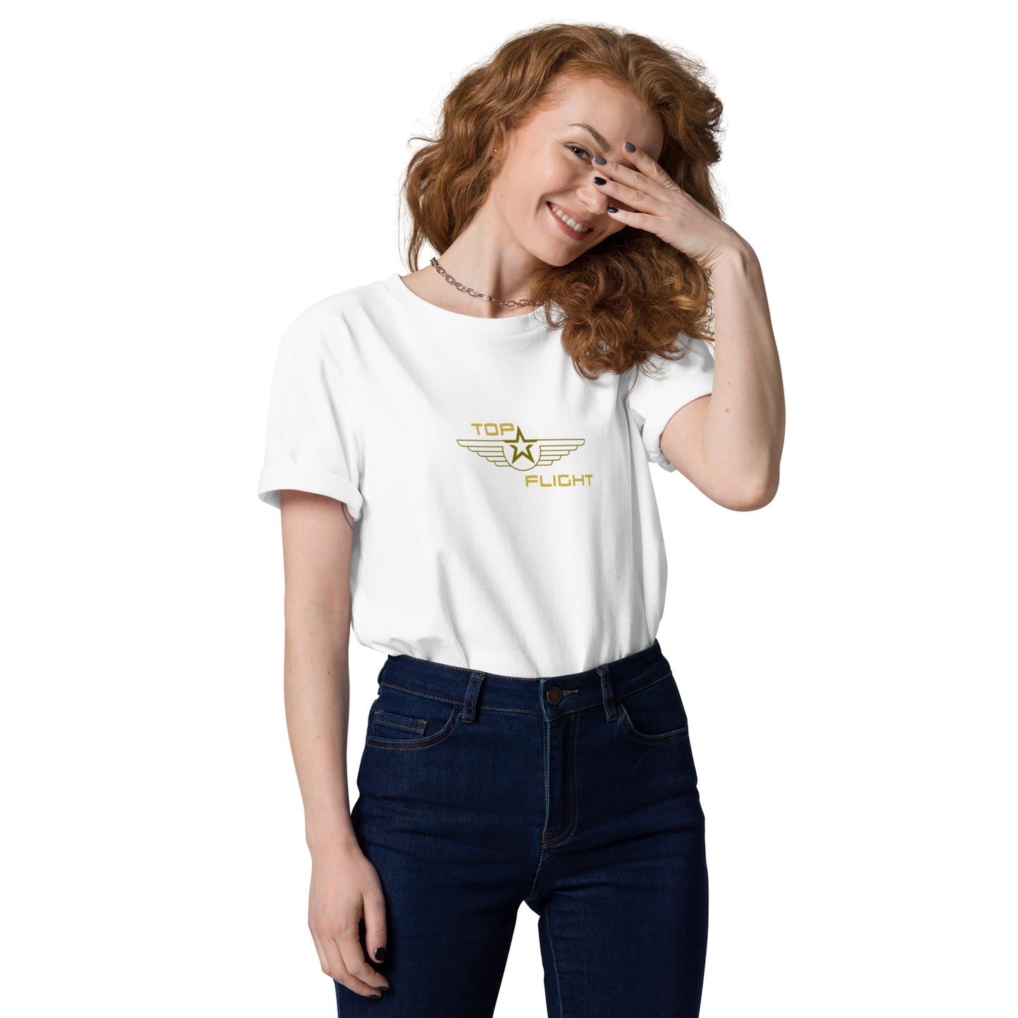 
                  
                    TOP FLIGHT the stylish unisex organic cotton T-shirt
                  
                